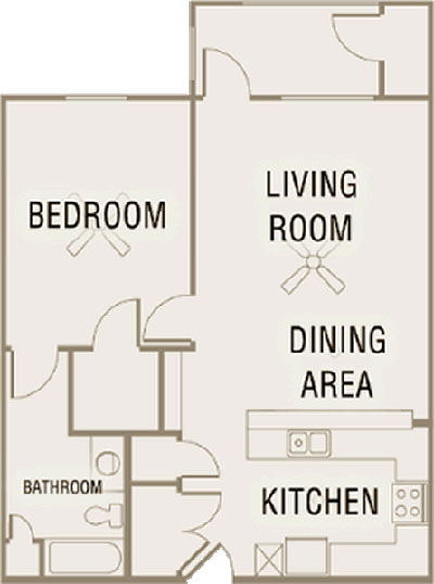 A1 - One Bedroom / One Bath - 860 Sq. Ft.*